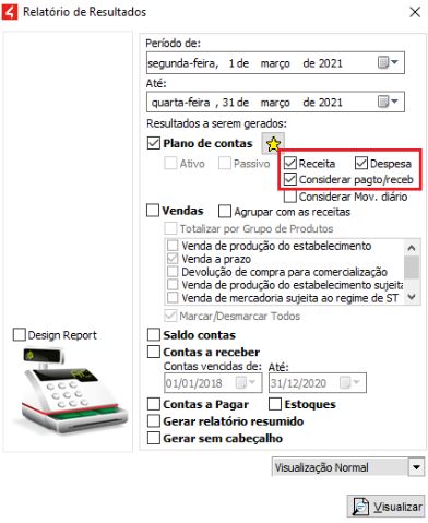 Configuração para gerar apenas valores pagos e recebidos