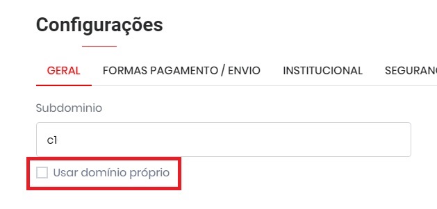 Usar domínio próprio