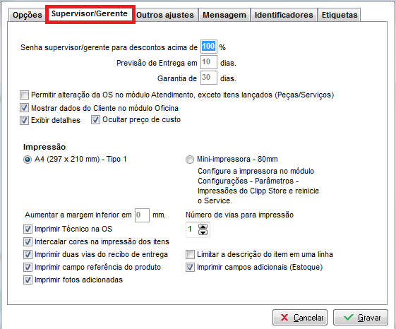 Aba Supervisor/Gerente da OS