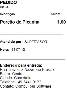 Pedido impresso