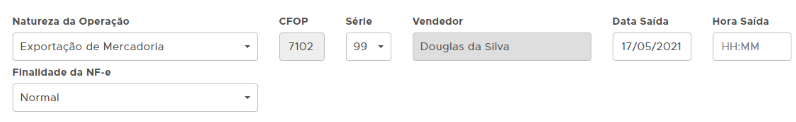 CFOP de exportação