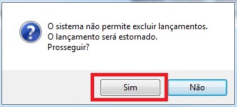 Tela de confirmação da exclusão do desconto Confirmação da exclusão