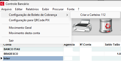 Configuração de boleto de cobrança do Banco Inter Configuração de boleto de cobrança