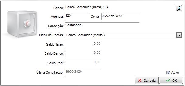 Preenchimento da agência e conta do Santander Agência e conta do Santander