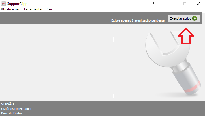 Botão Executar Script para rodar o Script de Serial Botão Executar Script