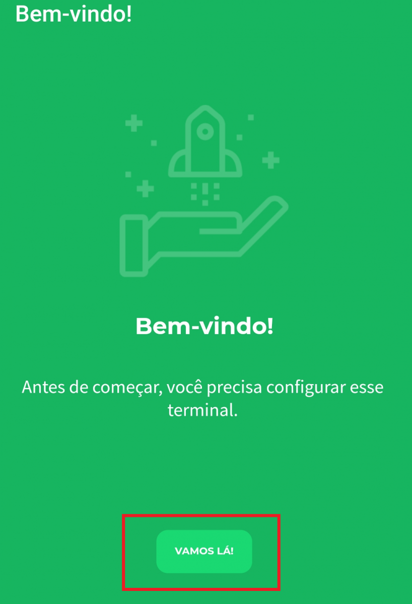 Tela de boas-vindas para configurar o terminal Configurar o terminal