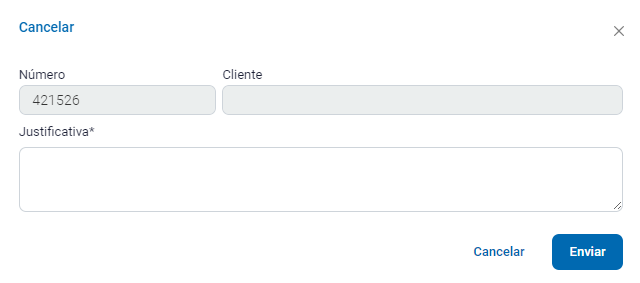 Preenchimento da justificativa de cancelamento da NFC-e Justificativa de cancelamento