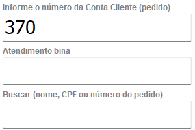 Recurso Bina localizando o pedido pelo telefone Recurso Bina localizando o pedido pelo telefone