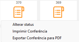 Opção Alterar Status pelo botão direito no pedido Opção Alterar Status pelo botão direito no pedido