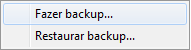 Opção Fazer backup no módulo Backup Opção Fazer backup