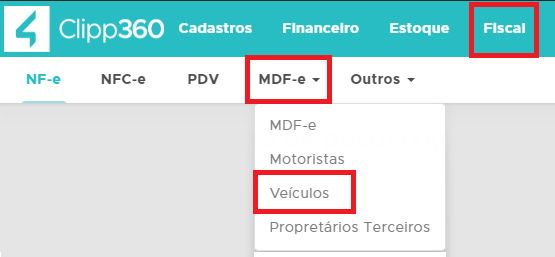 Acesso ao cadastro de Veículos do MDF-e Cadastro de Veículos