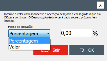 Concessão de desconto com F8 no lançamento rápido Desconto com F8
