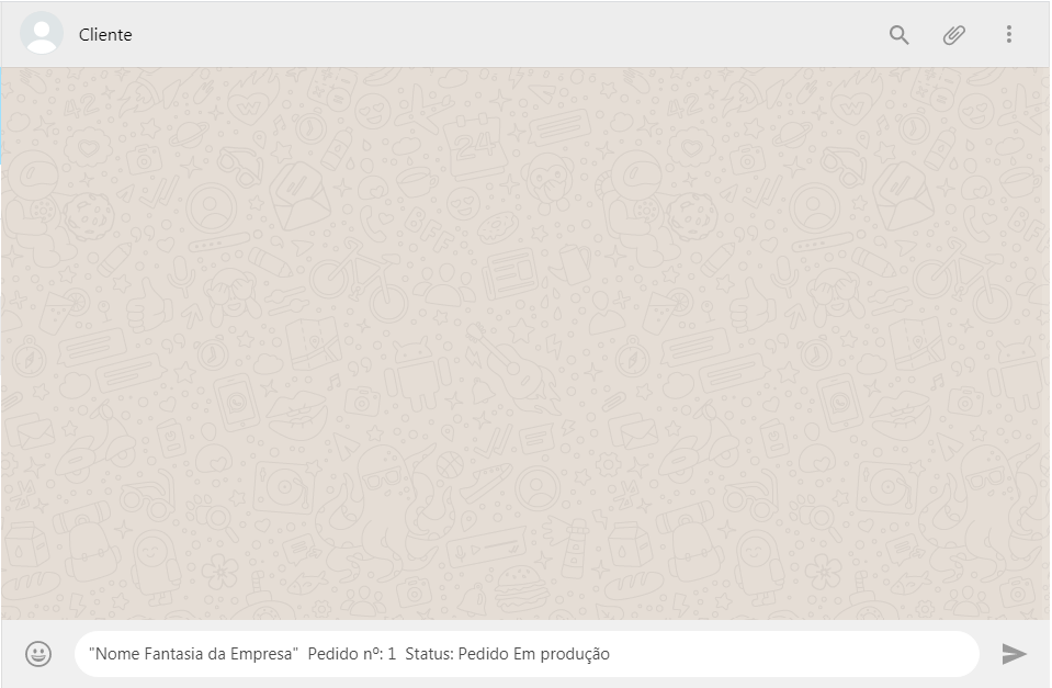 Conversa iniciada no WhatsApp com o texto do status Conversa iniciada no WhatsApp com o texto do status