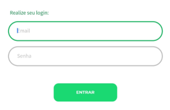 Tela inicial de login do aplicativo ClippFácil Tela de login do ClippFácil